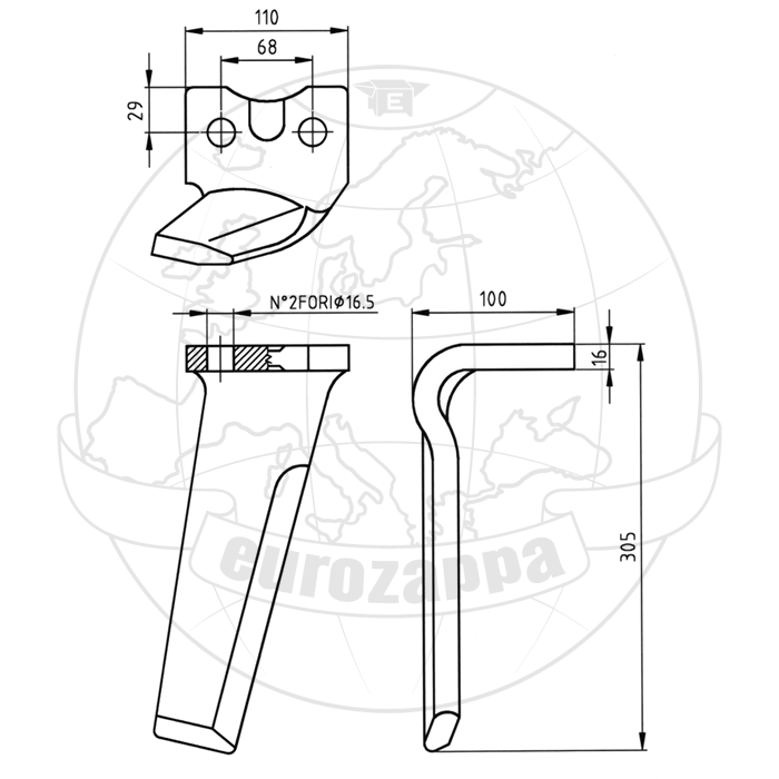 POWER HARROW BLADE - EMY & KUHN 2.72KG - Image 2